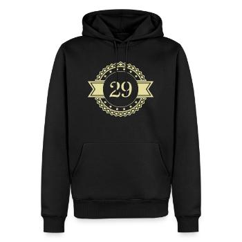 29 Zahl Emblem - Männer Premium Bio Hoodie - Schwarz - Vorne - Nico (187cm)