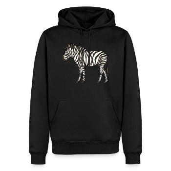 Zebra - Männer Premium Bio Hoodie - Schwarz - Vorne - Nico (187cm)