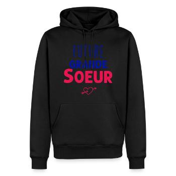 Future Grande Soeur - Sweat à capuche Premium bio Homme - noir - Devant - Nico (187cm)