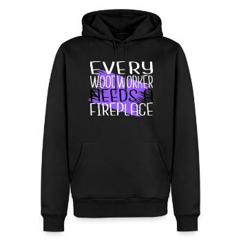 sabrina charpentier tshirts abatteur d’arbres - Sweat à capuche Premium bio Homme - noir - Devant - Nico (187cm)