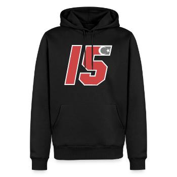 Burdur - Männer Premium Bio Hoodie - Schwarz - Vorne - Nico (187cm)