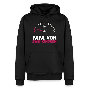 Tank leer Papa von 2 Kindern Vater Vatertag Kind - Männer Premium Bio Hoodie - Schwarz - Vorne - Nico (187cm)