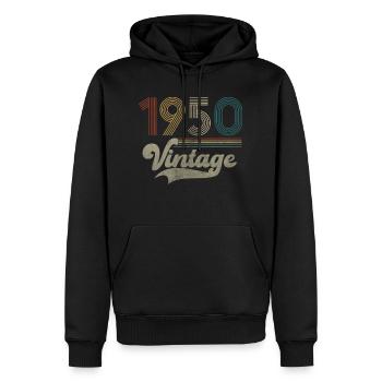 Vintage Birthday 1950 - Men’s Premium Organic Hoodie - black - Front - Nico (187cm)