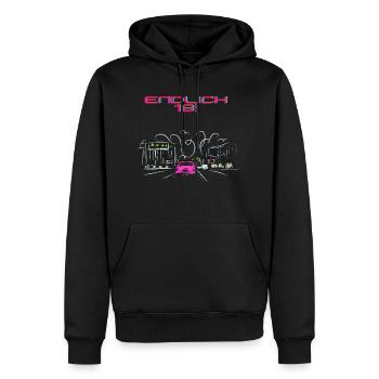 Enfin 18 - Anniversaire - Sweat à capuche Premium bio Homme - noir - Devant - Nico (187cm)