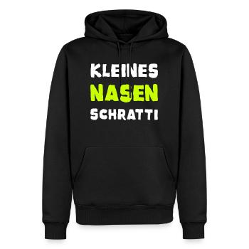 Sprüche, Lustige | T-Shirts Nasen Schratti Edition - Männer Premium Bio Hoodie - Schwarz - Vorne - Nico (187cm)