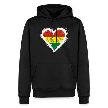 Bollivien Bolivia flag with heart - Men’s Premium Organic Hoodie - black - Front - Nico (187cm)