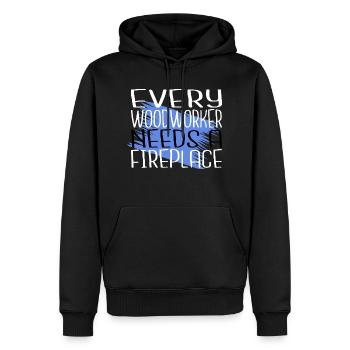 cadeau idée bûcheron - Sweat à capuche Premium bio Homme - noir - Devant - Nico (187cm)
