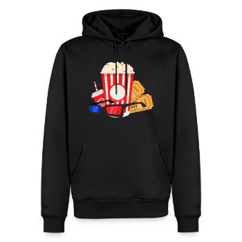 Popcorn - Männer Premium Bio Hoodie - Schwarz - Vorne - Nico (187cm)