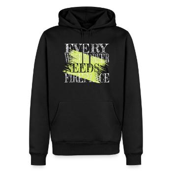 carpenter saw chop wood carpentry lumberman - Männer Premium Bio Hoodie - Schwarz - Vorne - Nico (187cm)