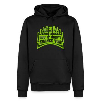 Séance d’entraînement Fitness Motivation Citation - Sweat à capuche Premium bio Homme - noir - Devant - Nico (187cm)