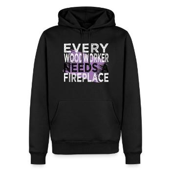 dictons charpentier sweats à capuche et sweat-shirts cutter - Sweat à capuche Premium bio Homme - noir - Devant - Nico (187cm)