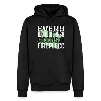 carpenter hoodies and sweatshirts chop wood - Männer Premium Bio Hoodie - Schwarz - Vorne - Nico (187cm)