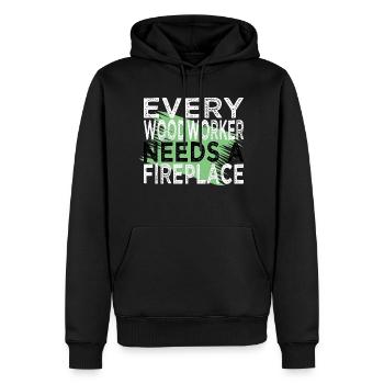 tshirts de charpentier syndical pince à tronçonneuse - Sweat à capuche Premium bio Homme - noir - Devant - Nico (187cm)