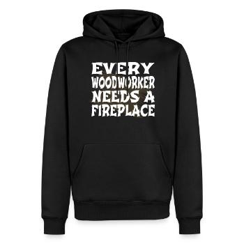 charpentier bûcheron maçon dictons drôles - Sweat à capuche Premium bio Homme - noir - Devant - Nico (187cm)