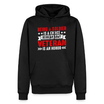Being a soldier is a choice 3 - Men’s Premium Organic Hoodie - black - Front - Nico (187cm)