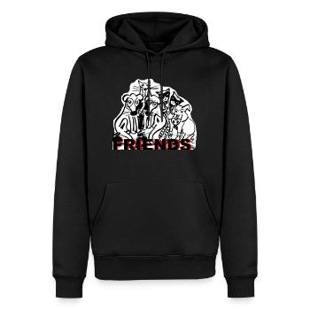 ZoffArt FRIENDS - Männer Premium Bio Hoodie - Schwarz - Vorne - Nico (187cm)