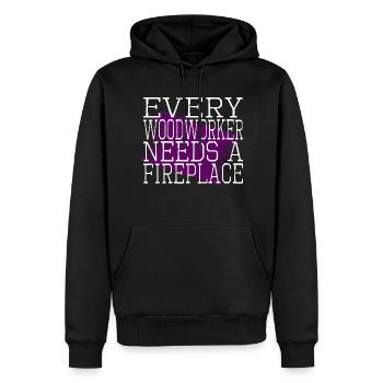 Cadeau d’anniversaire Idée de travail en forêt Idée cadeau - Sweat à capuche Premium bio Homme - noir - Devant - Nico (187cm)