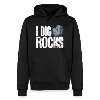 Rockhound Geology Rock Collecting Stone Collectors - Men’s Premium Organic Hoodie - black - Front - Nico (187cm)