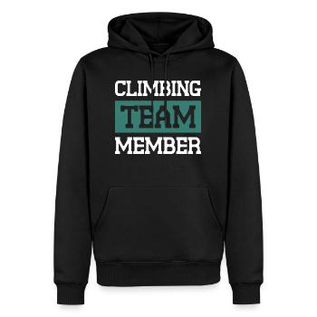 Climbing Team - Männer Premium Bio Hoodie - Schwarz - Vorne - Nico (187cm)