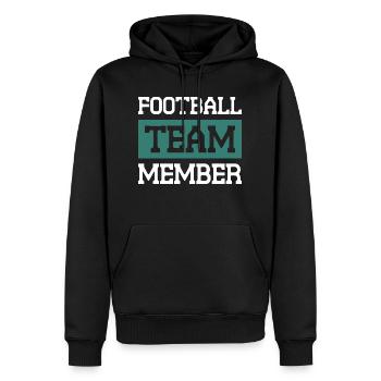 Équipe de football - Sweat à capuche Premium bio Homme - noir - Devant - Nico (187cm)