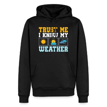 Trust Me I Know My Weather Meteorology Meteorolog - Men’s Premium Organic Hoodie - black - Front - Nico (187cm)