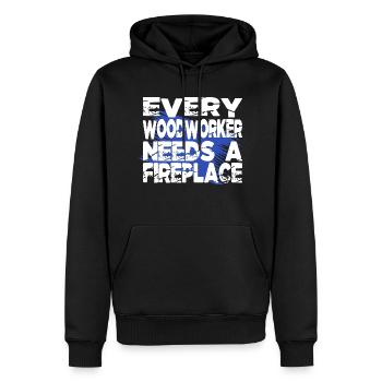 forest work chainsaw carpenter girl tshirts - Männer Premium Bio Hoodie - Schwarz - Vorne - Nico (187cm)