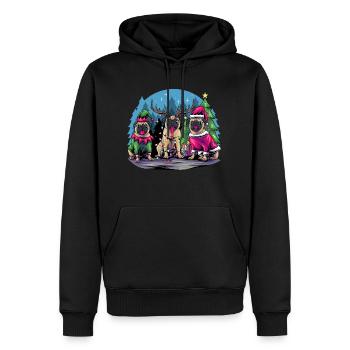 Weihnachtsmann Elfe Rentier - Mops Liebhaber - Männer Premium Bio Hoodie - Schwarz - Vorne - Nico (187cm)