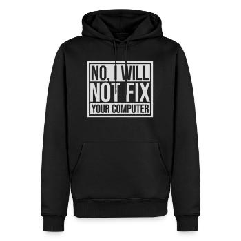 not fix your computer - Männer Premium Bio Hoodie - Schwarz - Vorne - Nico (187cm)