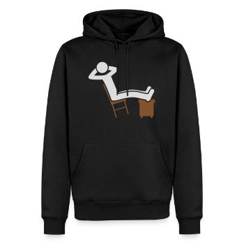 Icône de chaise Chill Man - Sweat à capuche Premium bio Homme - noir - Devant - Nico (187cm)