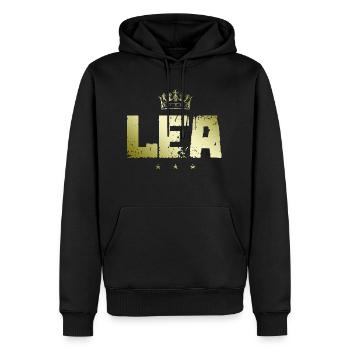 Lea - Männer Premium Bio Hoodie - Schwarz - Vorne - Nico (187cm)