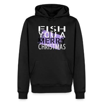 Dictons de citation de pêcheurs Tournois de pêche - Sweat à capuche Premium bio Homme - noir - Devant - Nico (187cm)