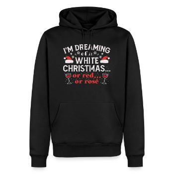 Frohe Weihnachten Weiße Weihnacht Weinglas Wein - Männer Premium Bio Hoodie - Schwarz - Vorne - Nico (187cm)