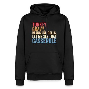 Putensoße Bohnen und Brötchen lassen mich sehen, dass Casse - Männer Premium Bio Hoodie - Schwarz - Vorne - Nico (187cm)