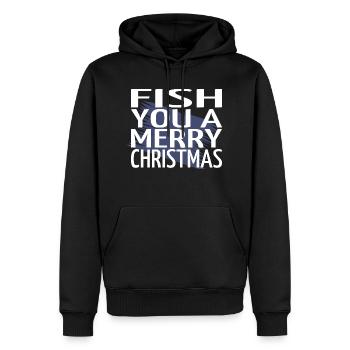 Pêche à la ligne Bateau de Noël Cadeau Ordinateur - Sweat à capuche Premium bio Homme - noir - Devant - Nico (187cm)