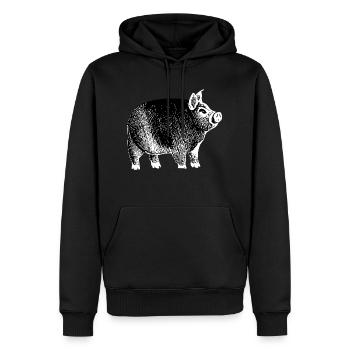 Schwein süß Schweinchen Schweine Tier Tiere 7 - Männer Premium Bio Hoodie - Schwarz - Vorne - Nico (187cm)