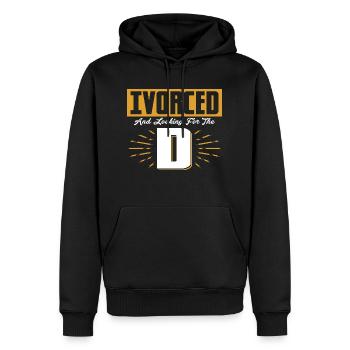 Ivorced And Looking For The D Divorce Divorcee - Men’s Premium Organic Hoodie - black - Front - Nico (187cm)