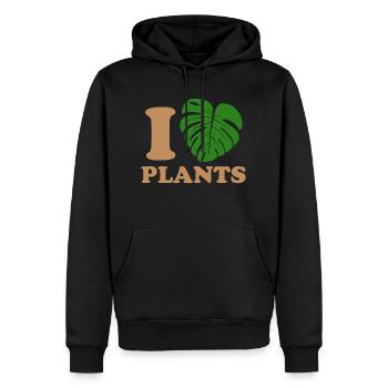 I love plants - Men’s Premium Organic Hoodie - black - Front - Nico (187cm)