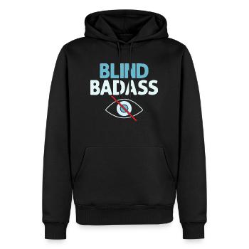 Aveugle Badass Cécité Points Braille - Sweat à capuche Premium bio Homme - noir - Devant - Nico (187cm)