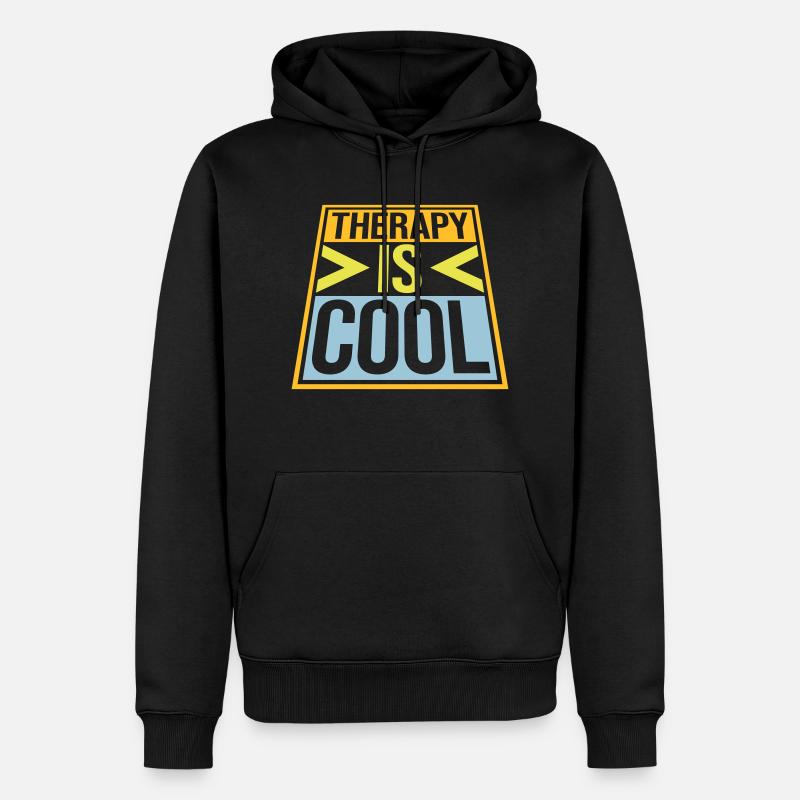 la thérapie est cool Citation - Sweat à capuche Premium bio Homme - noir