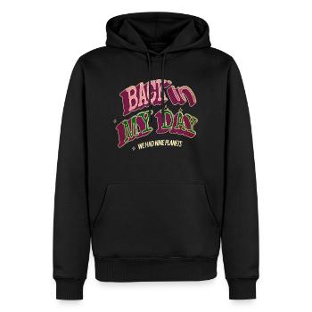 vaisseau spatial cool cadeau humour anniversaire cadeau idée - Sweat à capuche Premium bio Homme - noir - Devant - Nico (187cm)
