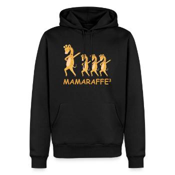 Schwanger werdene Mutter Drillinge Giraffe - Männer Premium Bio Hoodie - Schwarz - Vorne - Nico (187cm)