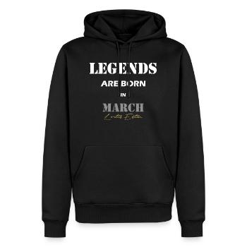 March Legends Gift blanc - Sweat à capuche Premium bio Homme - noir - Devant - Nico (187cm)