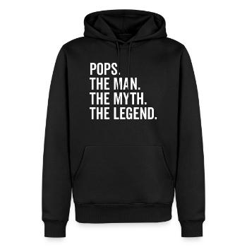Pops The Man The Myth The Legend - Männer Premium Bio Hoodie - Schwarz - Vorne - Nico (187cm)