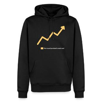 Mood Weekend - Cadeau Courbe Augmentée - Sweat à capuche Premium bio Homme - noir - Devant - Nico (187cm)