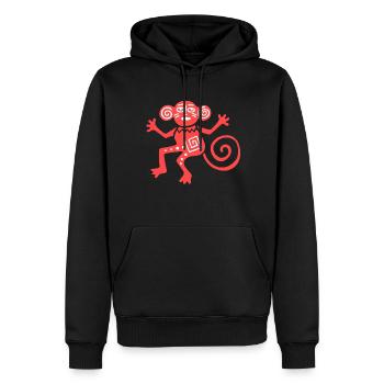 Ancien symbole mexicain, singe, singe - Sweat à capuche Premium bio Homme - noir - Devant - Nico (187cm)