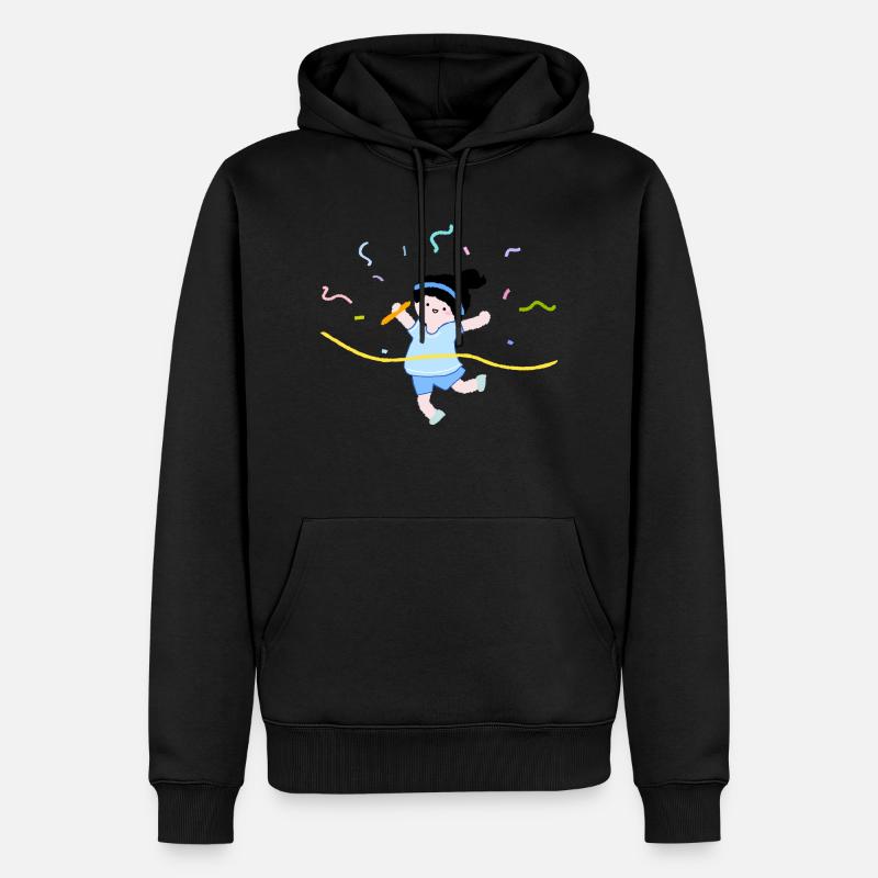 Course à pied - Sweat à capuche Premium bio Homme - noir