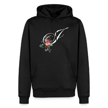 Buchstabe j blumig - Männer Premium Bio Hoodie - Schwarz - Vorne - Nico (187cm)