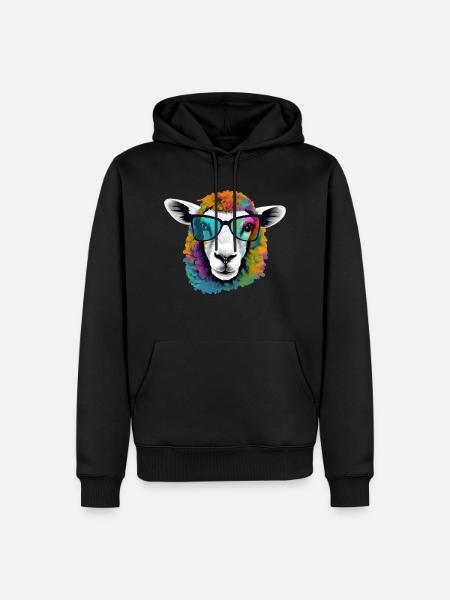 Mimou das Schaf - Männer Premium Bio Hoodie - Schwarz