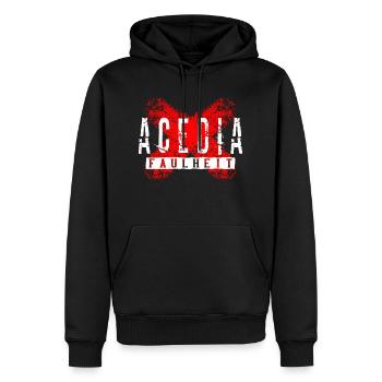 Acedia - La paresse - Sweat à capuche Premium bio Homme - noir - Devant - Nico (187cm)