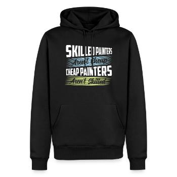 Les peintres qualifiés ne sont pas une profession bon marché - Sweat à capuche Premium bio Homme - noir - Devant - Nico (187cm)